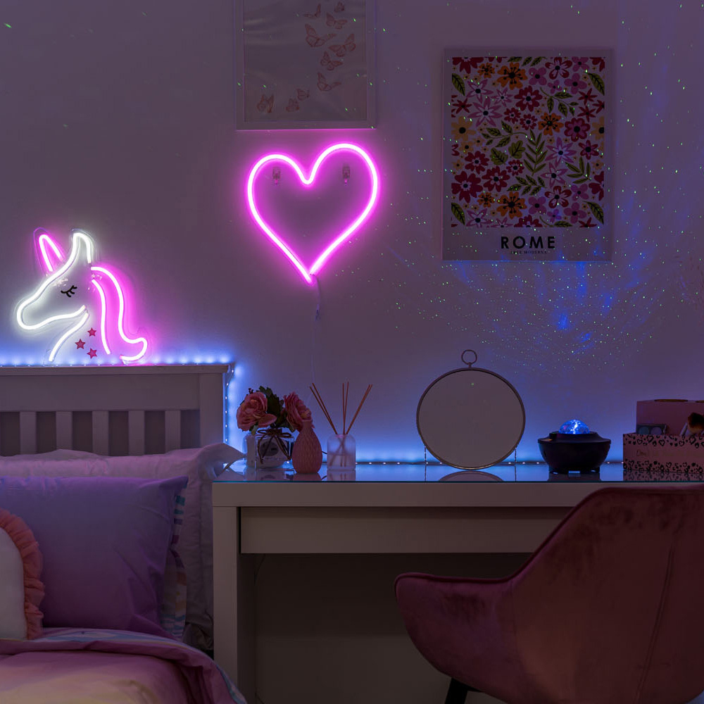 ValueLights Neon Heart Wall Light Image 2