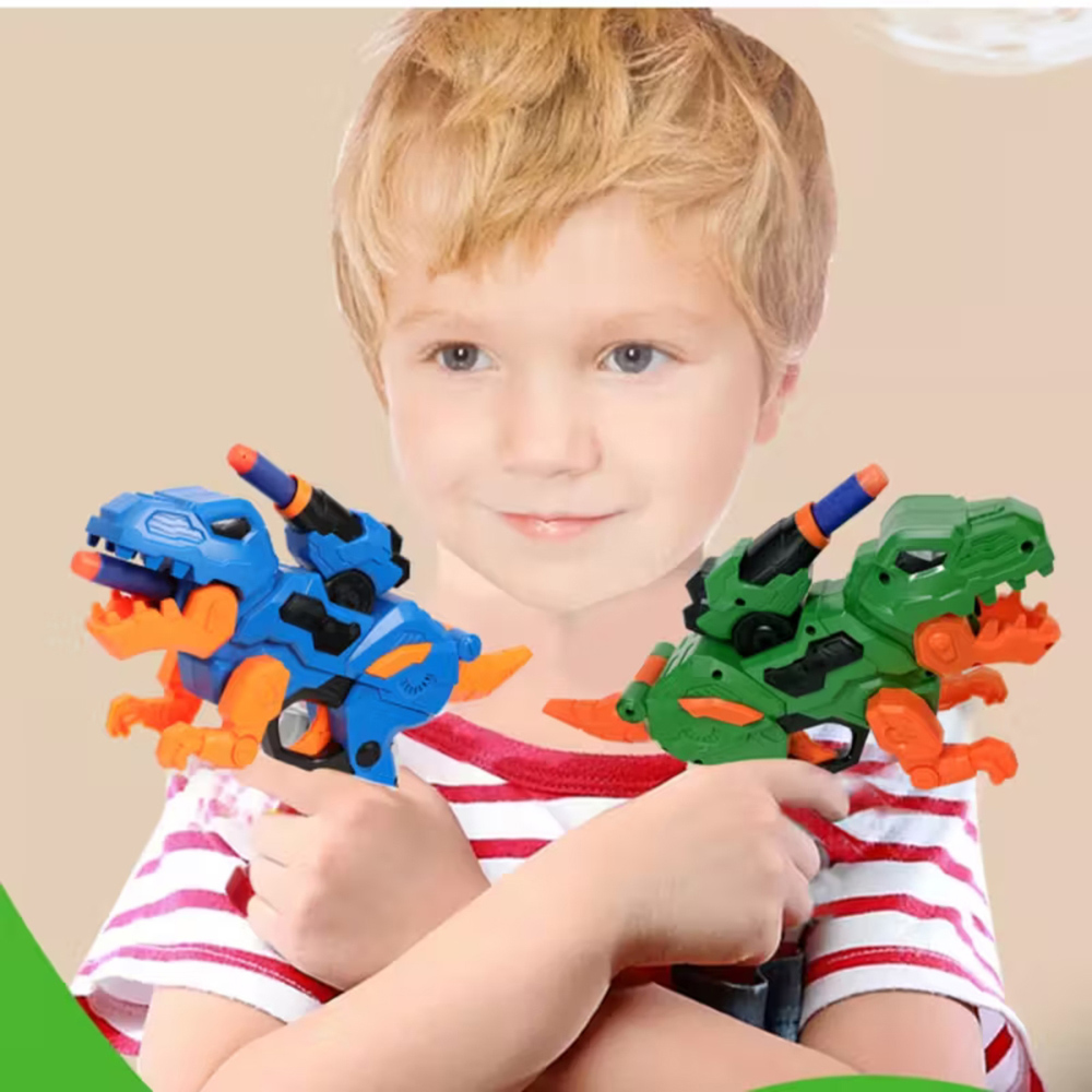 Alivio Blue Dinosaur Foam Dart Blaster Gun with Target Image 7