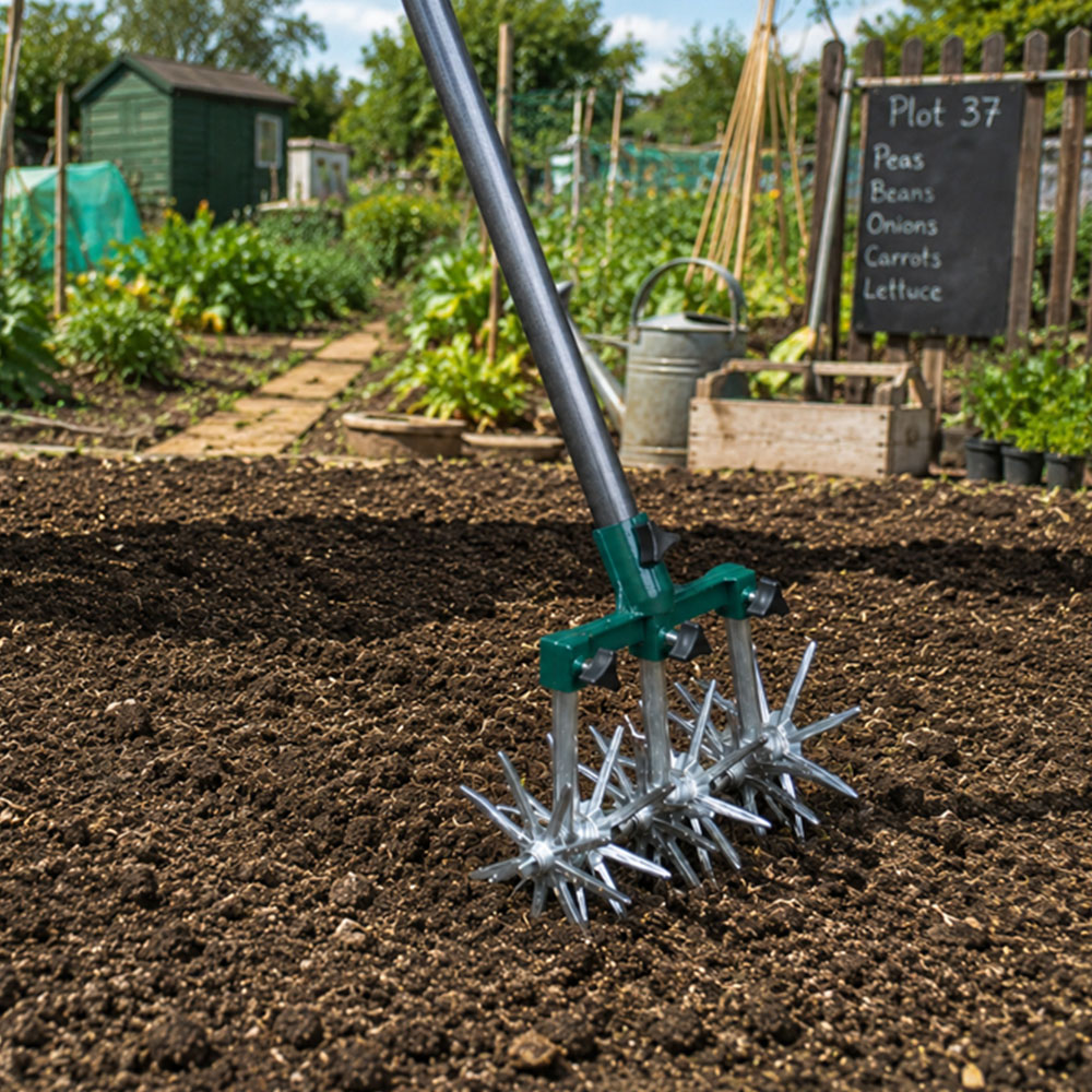 Avilo Green Rolling Garden Cultivator Image 2