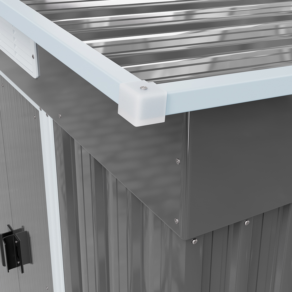 Living and Home 6 x 9ft Grey Extended Outdoor Storage Shed Image 6