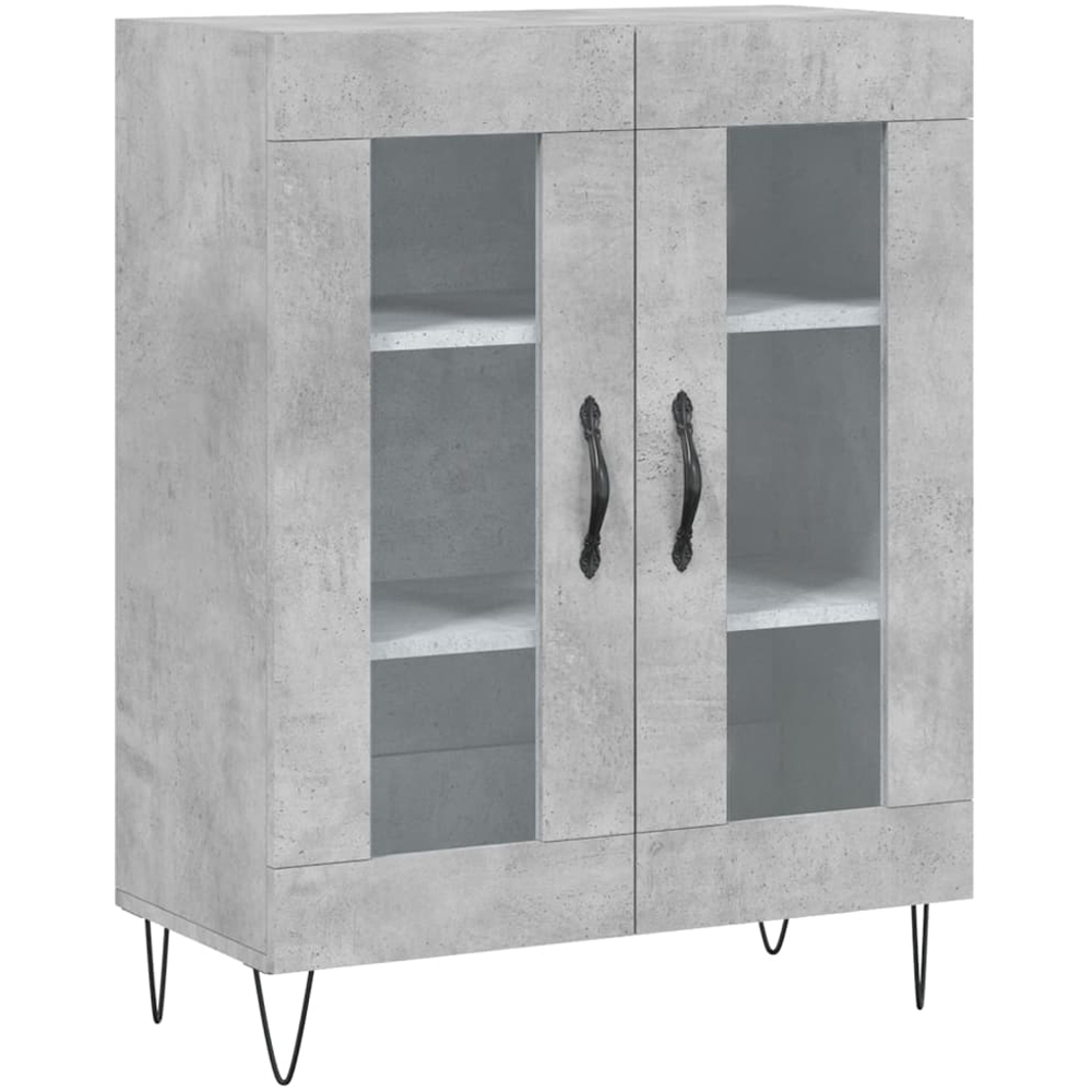 vidaXL 4 Door Concrete Grey Highboard Image 7