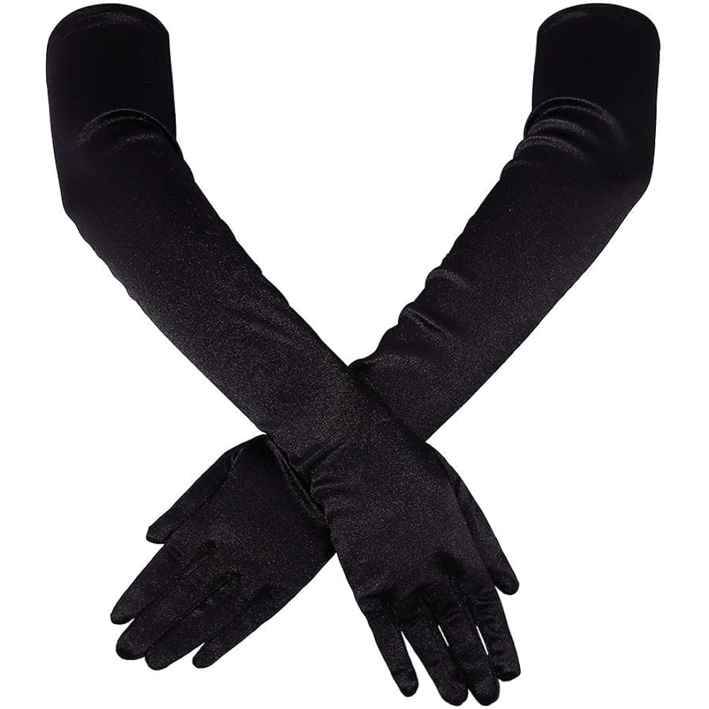 Shatchi Women Black Elbow Length Gloves Image 2