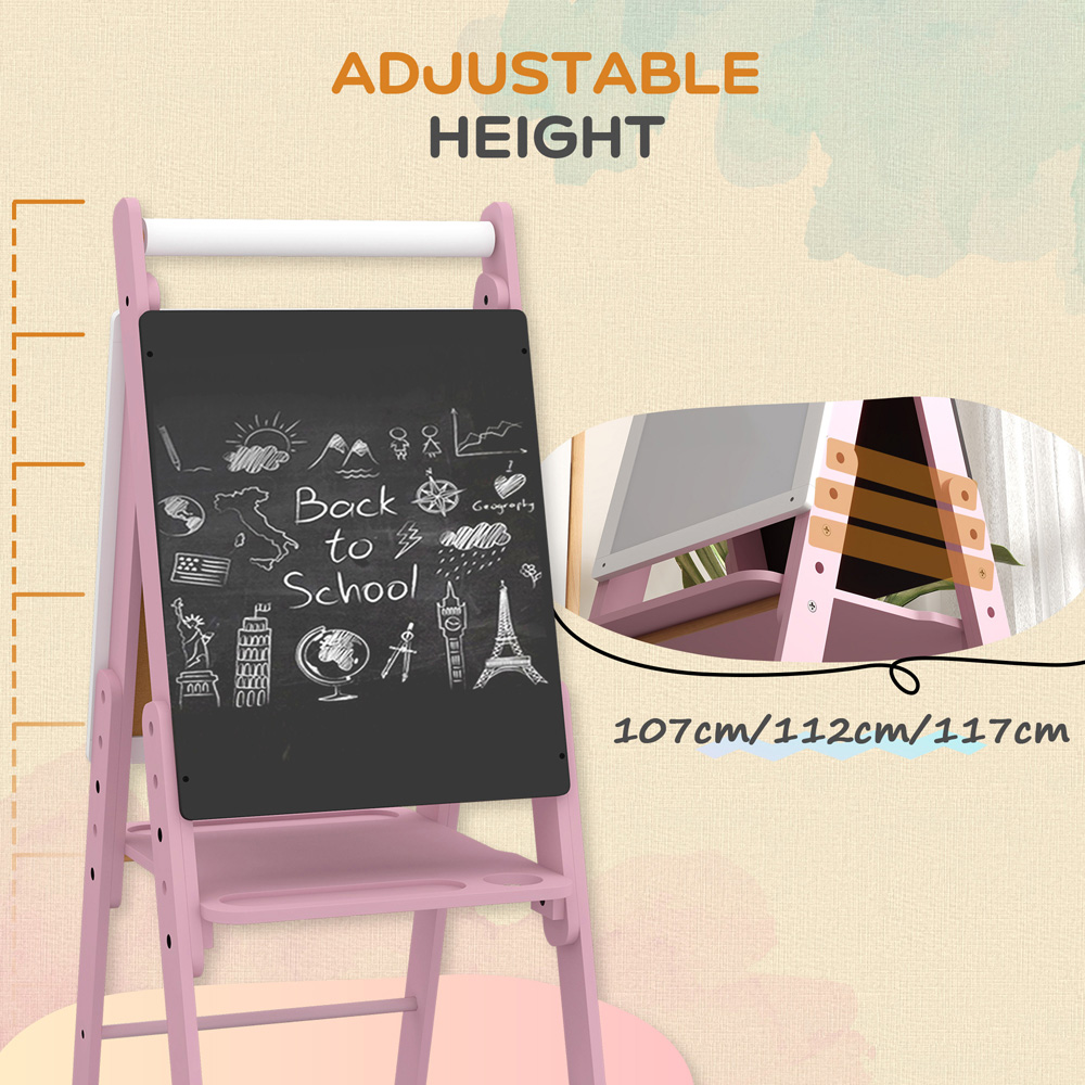 Tommy Toys 3 in 1 Pink Kids Easel with Paper Roll Image 5