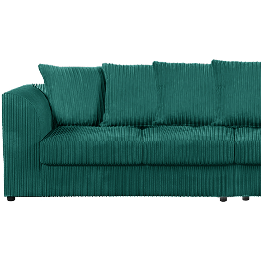 Luxor 4 Seater Teal Jumbo Cord Scatter Back Sofa Image 3