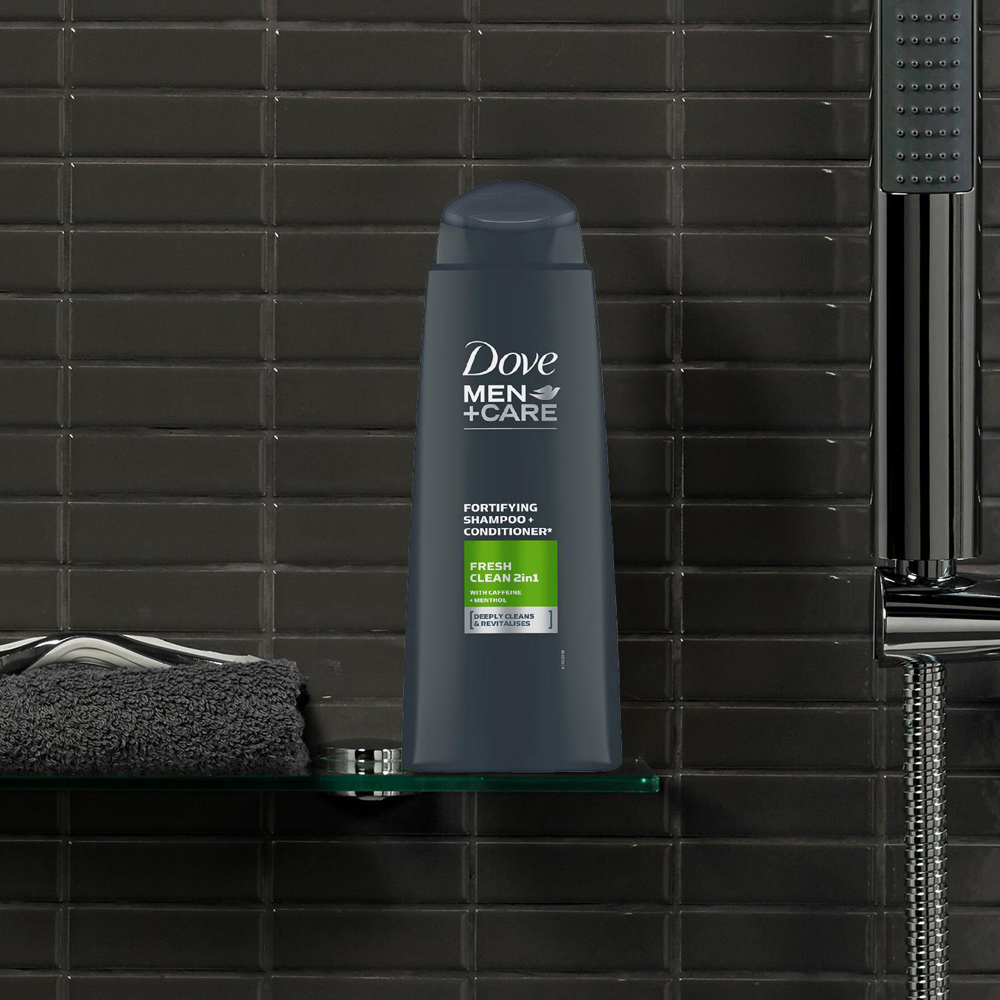 Dove Men + Care Fortifying Fresh Clean 2-in-1 Shampoo and Conditioner 400ml 3 Pack Image 3
