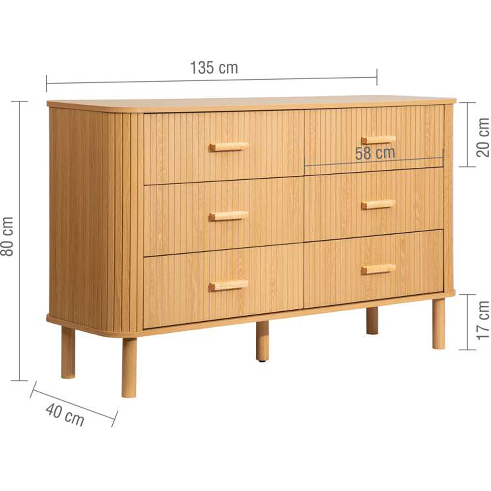 Birlea Axel 6 Drawer Fluted Chest of Drawers Image 8