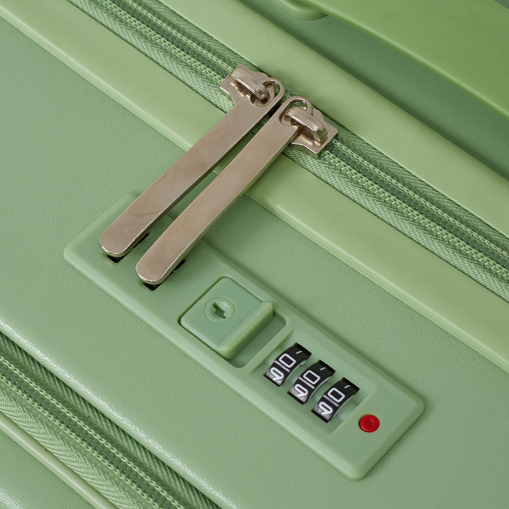 H&O Direct 20 inch Green Carry On Front Open Luggage Suitcase Image 5