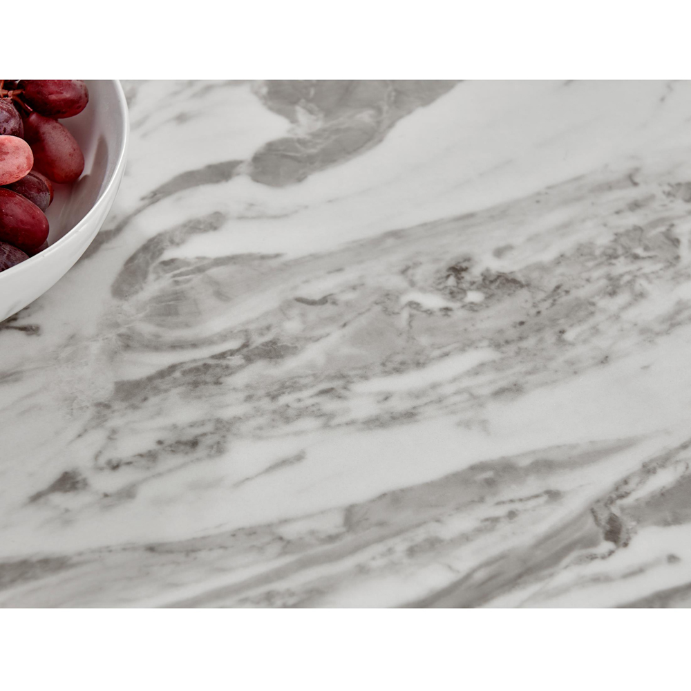 Furniturebox Solo 4 Seater White Marble Effect Dining Table Image 4