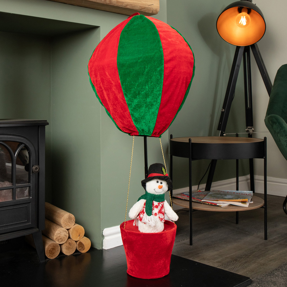 Samuel Alexander Plush Snowman Hot Air Balloon Christmas Decoration with Extension Pole 100cm Image 8