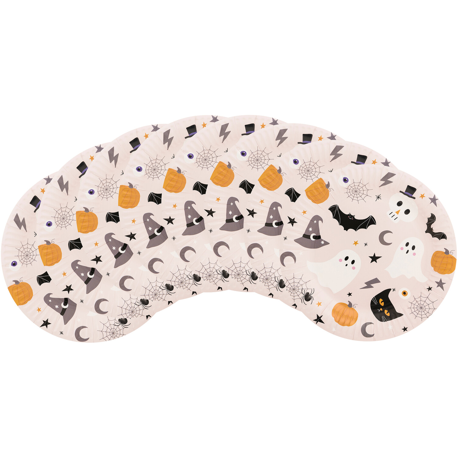 Pack of 8 Trick or Treat Plates Pink Image 4