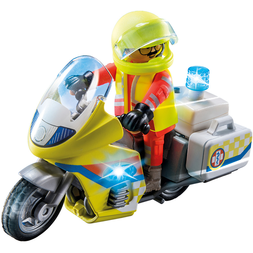 Playmobil Rescue Motorcycle with Flashing Light Playset 20 Piece Image 3