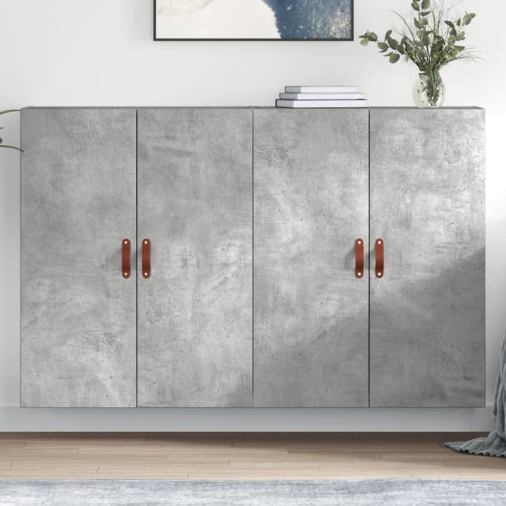 vidaXL 2 Door Concrete Grey Wall Mounted Cabinet Set of 2 Image 1