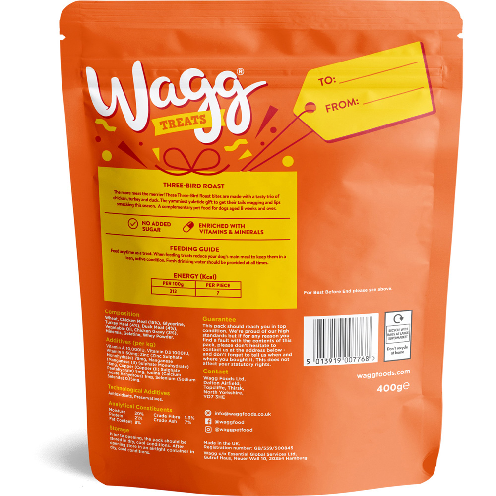 Wagg Three Bird Roast or Christmas Dinner Dog Treats Image 8