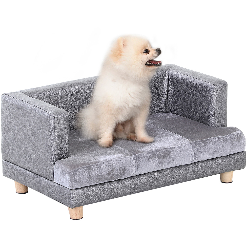 PawHut Grey Sofa Lounge Bed Image 3