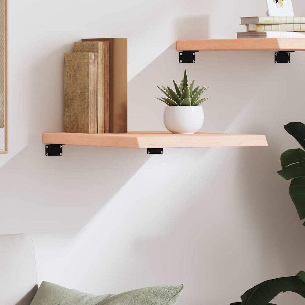 vidaXL 40 x 60 x 4cm Set of 2 Untreated Solid Wood Acacia Wall Shelf Image 2