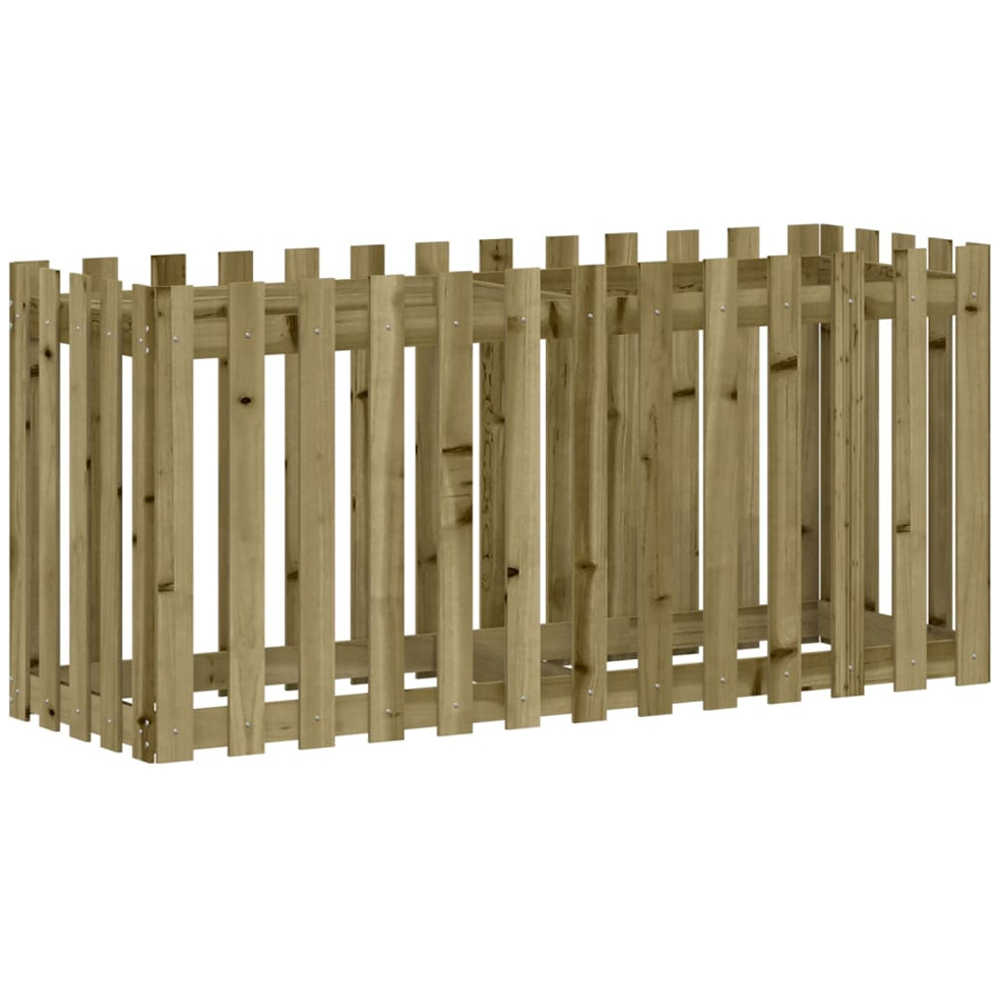 vidaXL Natural Solid Impregnated Wood Fence Design Raised Garden Bed 70 x 150 x 50cm Image 3
