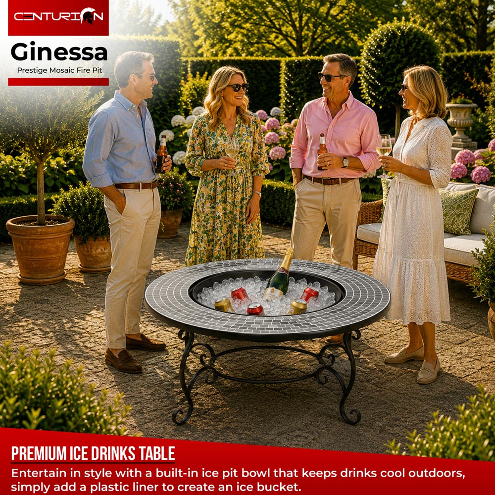 Centurion Supports Fireology Ginessa Charcoal and Cloud Grey 4 in 1 Fire Pit Image 4