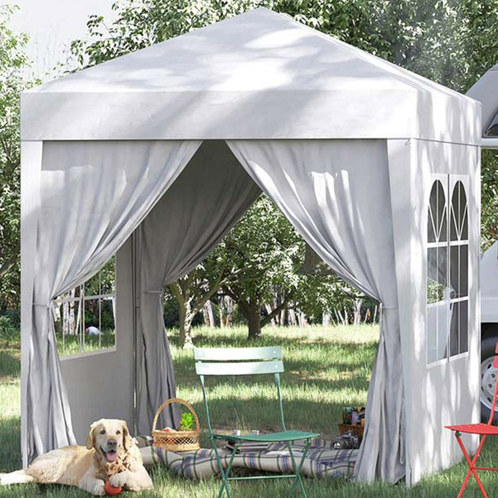 2x2m Gazebo Marquee Party Tent White Image 1