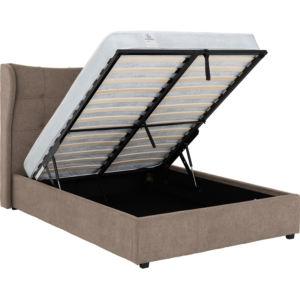 Seconique Verona King Size Brown Fabric Gas Lift Ottoman Bed Frame Image 5