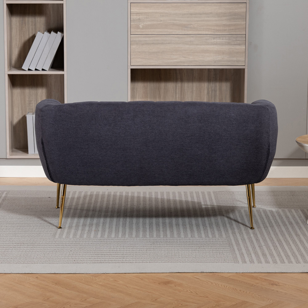 Artemis Home Stanton 2 Seater Charcoal Grey Fabric Shell Accent Sofa Image 6