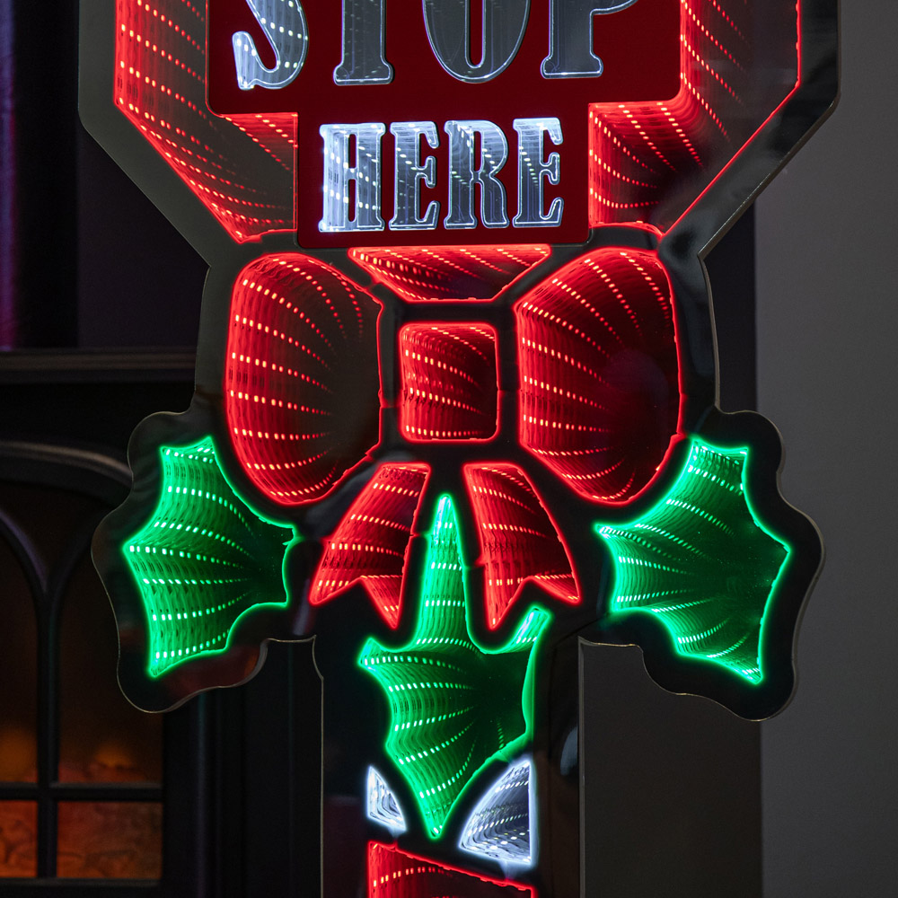 Samuel Alexander Multicolour LED Light Up Santa Stop Here Sign Infinity Christmas Decoration 90cm Image 7