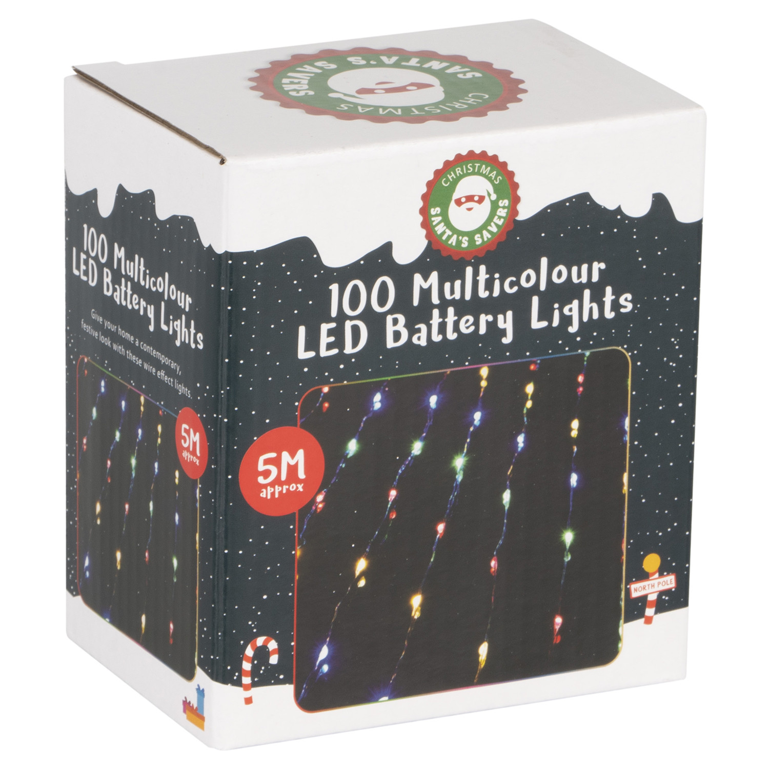 100 LED Battery Lights - Multi-Coloured Image