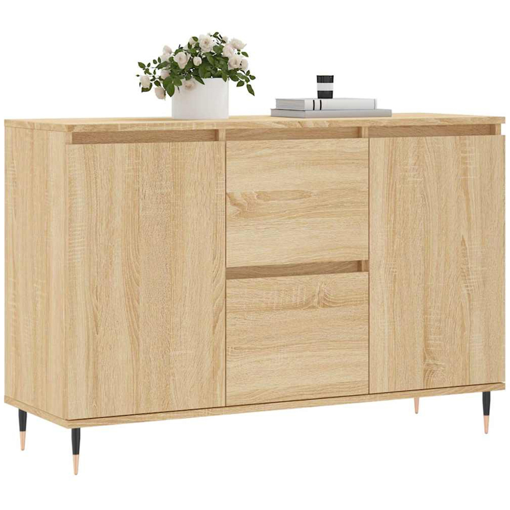 vidaXL 2 Door 2 Drawer Sonoma Oak Sideboard Image 2