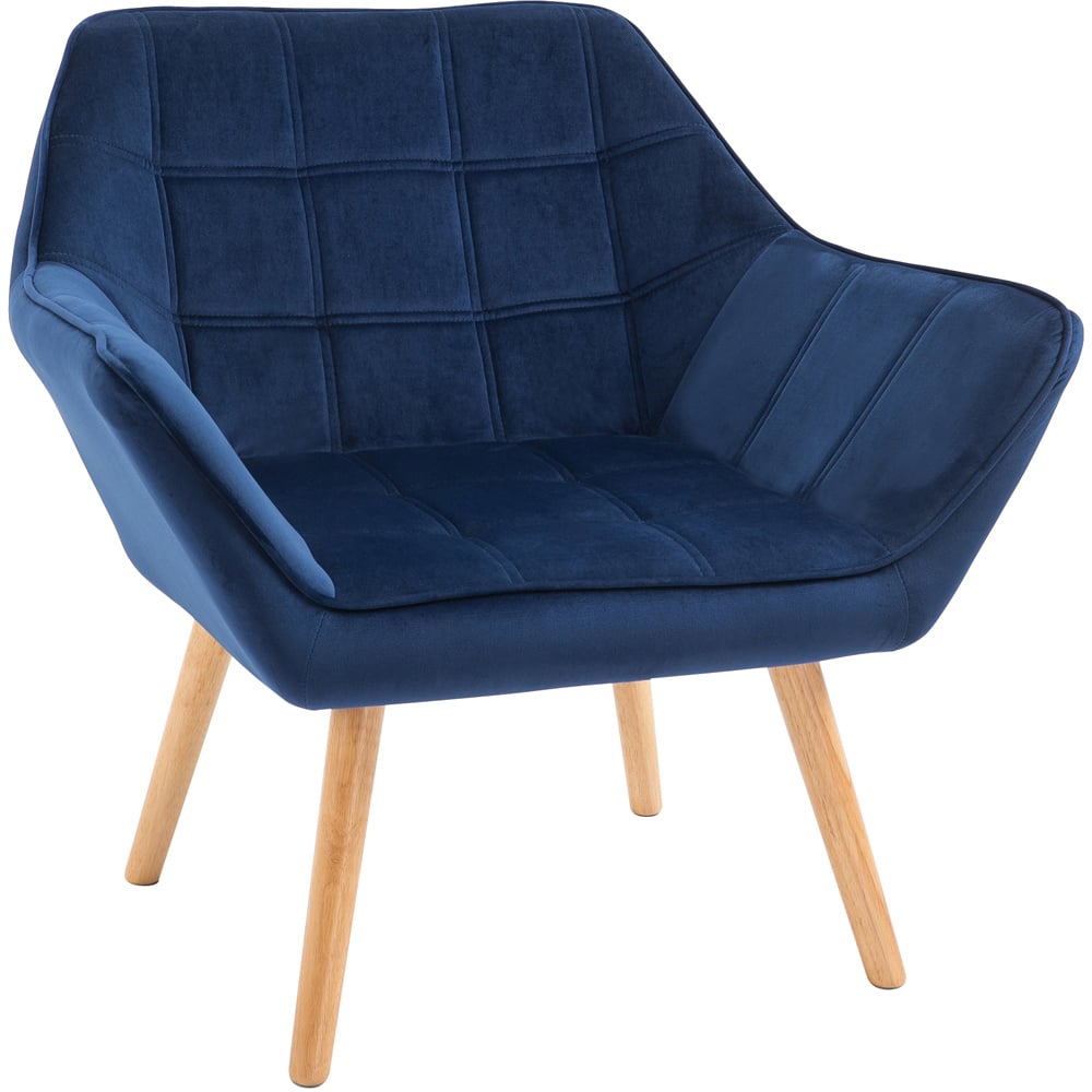 Portland Blue Velvet Armchair  Image 2
