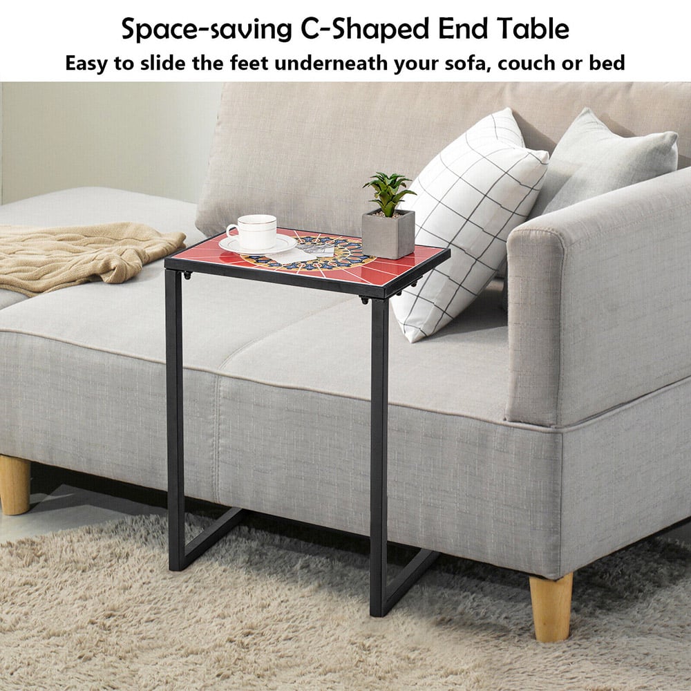 Costway C-shaped Outdoor Side Table Image 5