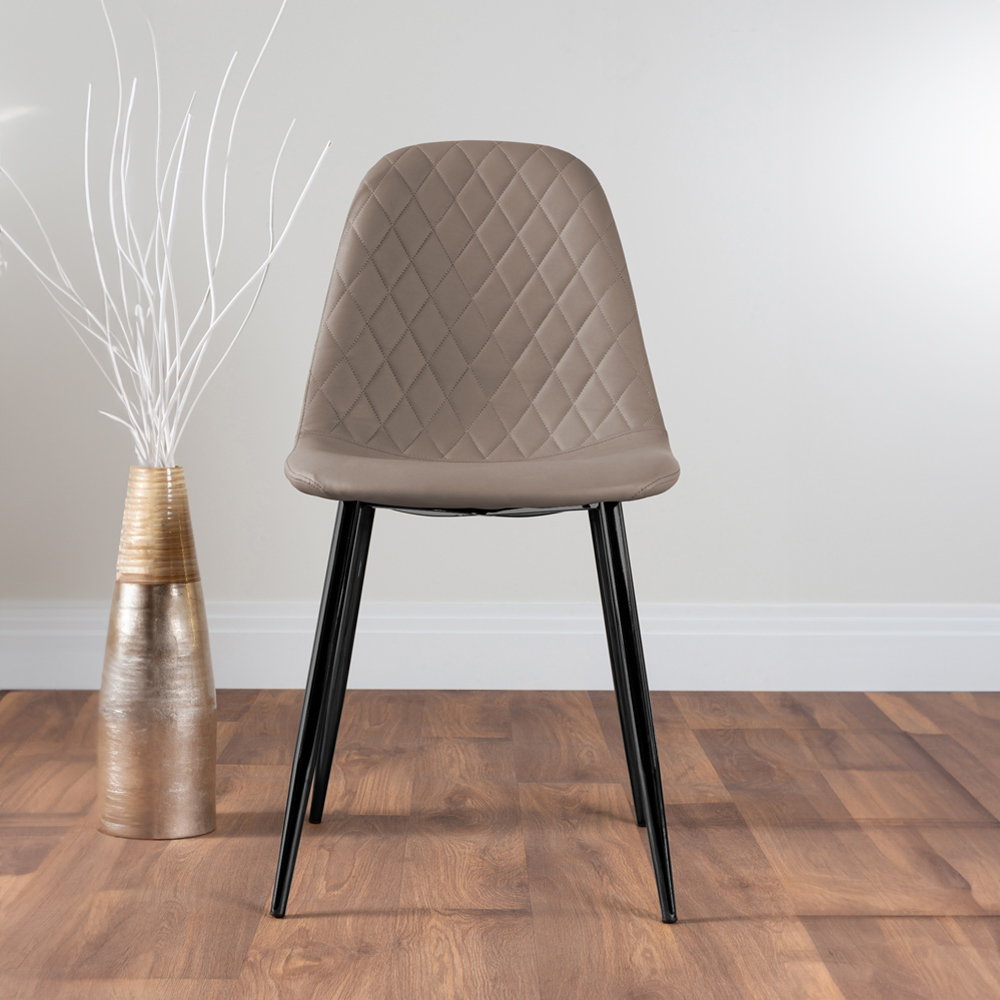 Furniturebox Elissa Solara Marble Effect 2 Seater Round Dining Set White Cappuccino and Black Image 4