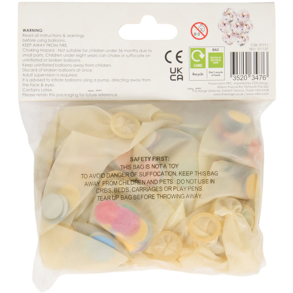 Pack of 25 Rainbow Confetti Balloons Image 3
