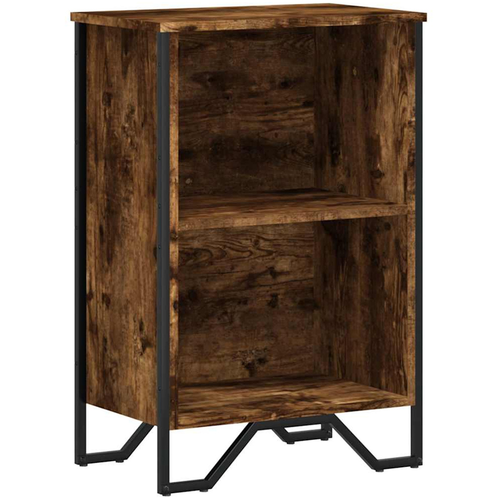 vidaXL 2 Shelf Smoked Oak Bookcase Image 2