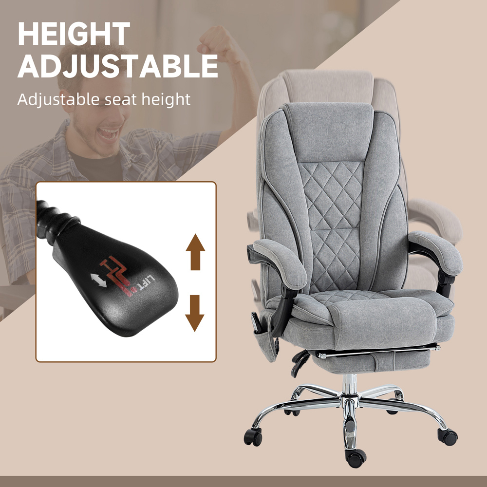 Vinsetto Grey Heated Reclining Massage Office Chair Image 5