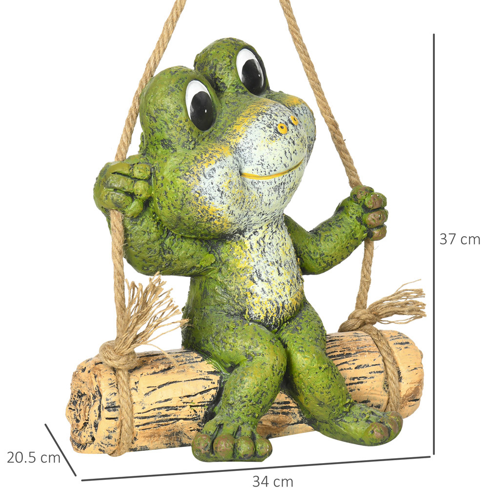Outsunny Green Vivid Frog Ornament Statue Image 7