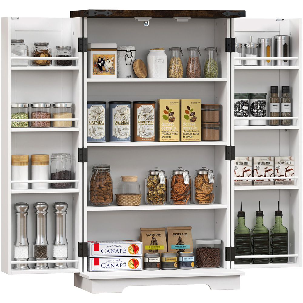 Portland 2 Door White Kitchen Cabinet with Adjustable Shelves Image 2