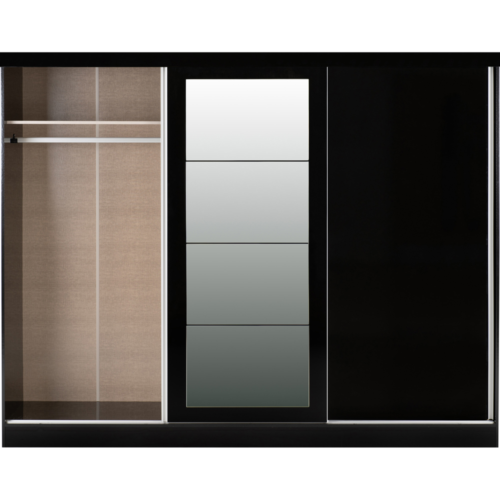 Seconique Nevada 3 Door Black Sliding Wardrobe Image 4