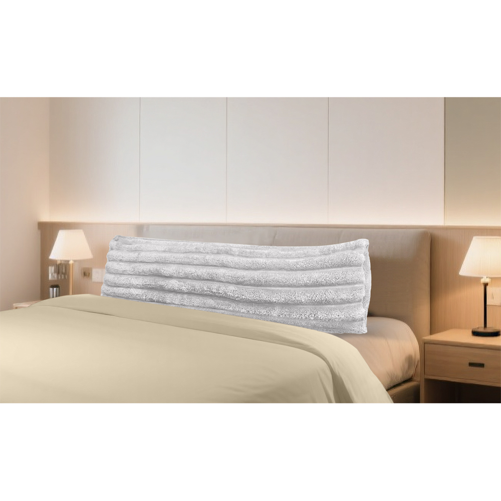 Velosso White Jumbo Cord Bolster Pillow 137 x 40cm Image 2