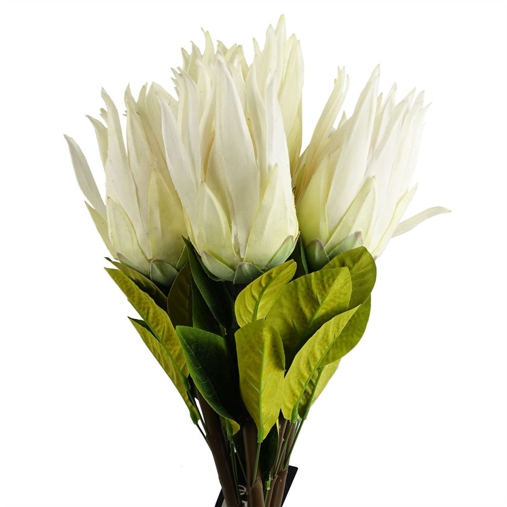 Leaf White Protea Sugarbush Single Stem Artificial Flower 6 Pack Image 3