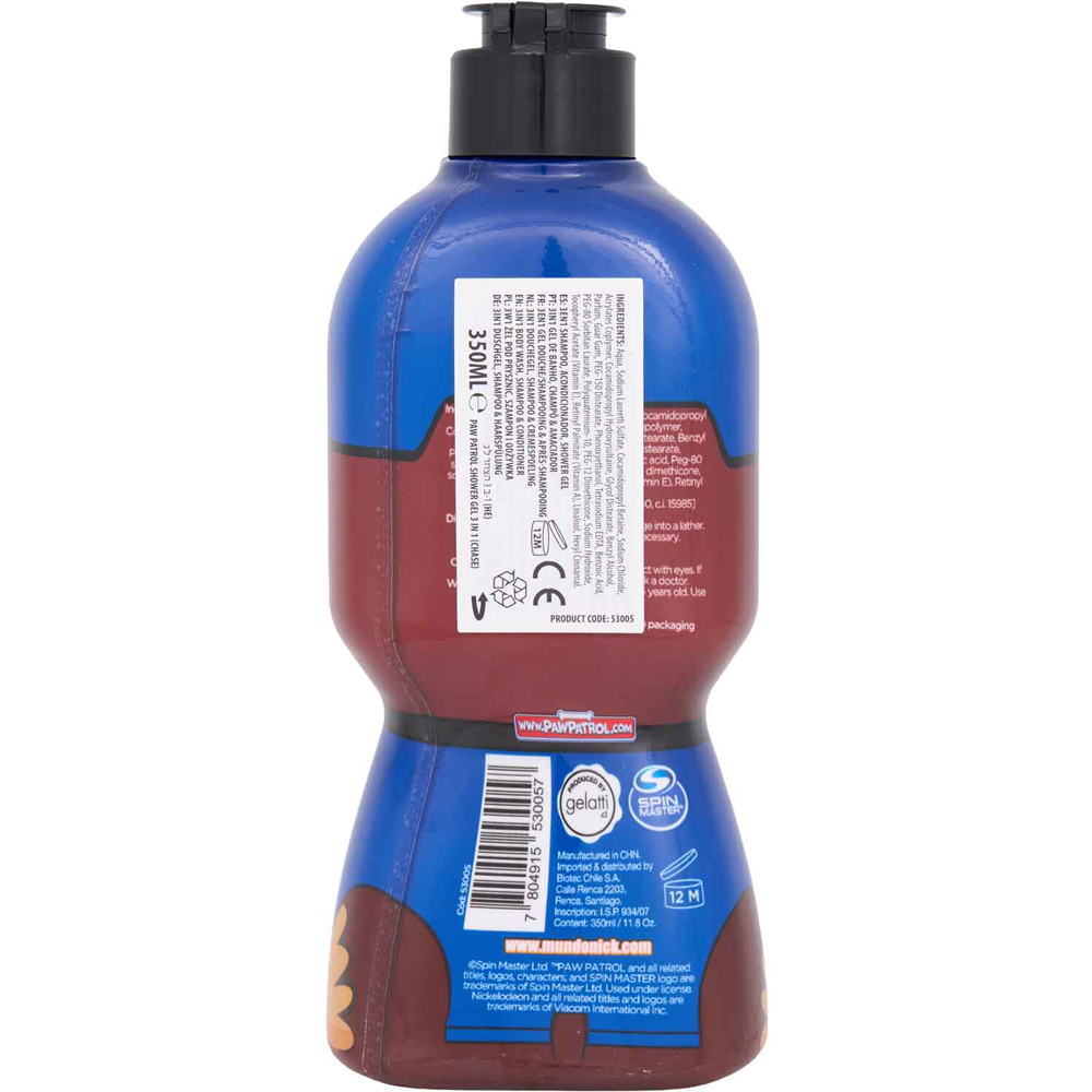 Paw Patrol Chase 3 in 1 Shower Gel Image 2