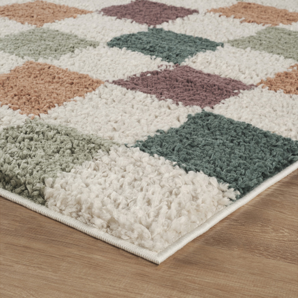 Desire Rugs Chester Multicolour Shaggy Checkered Rug 120 x 170cm Image 3