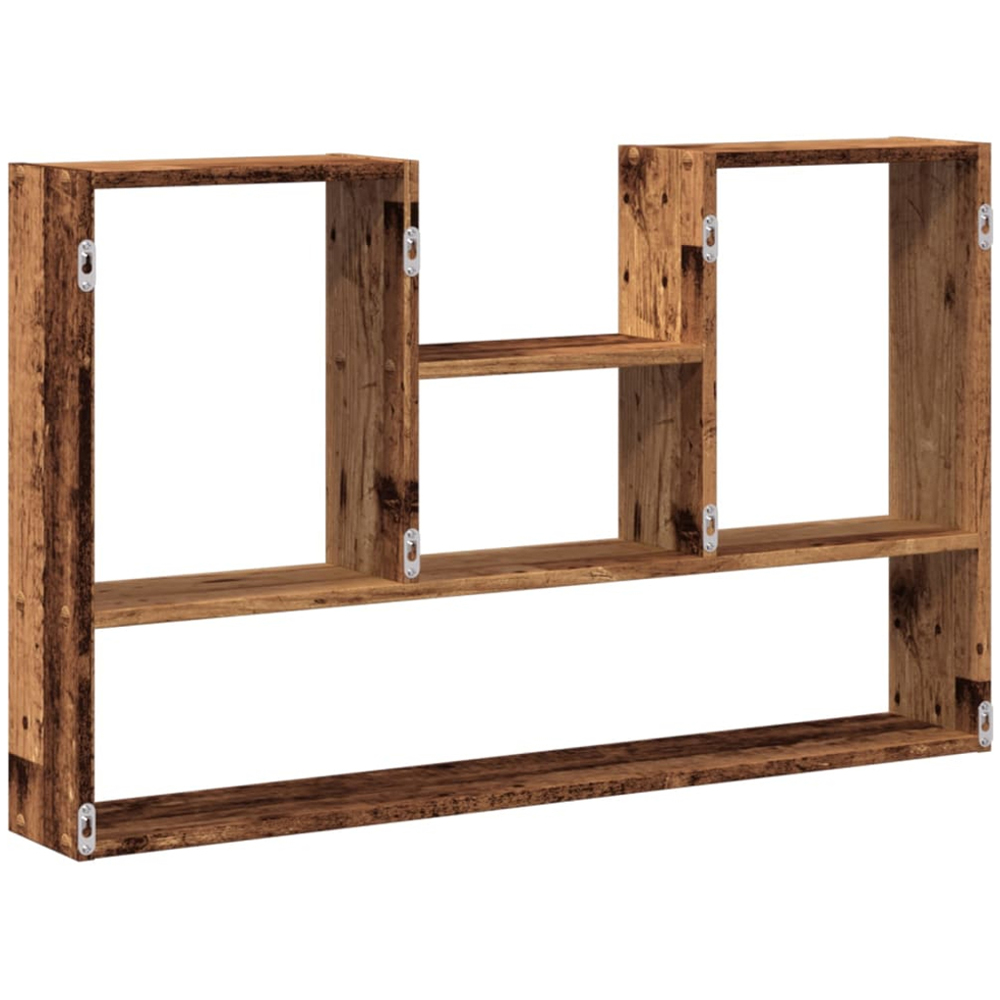 vidaXL 4 Open Shelf Old Wood Wall Shelf Image 5