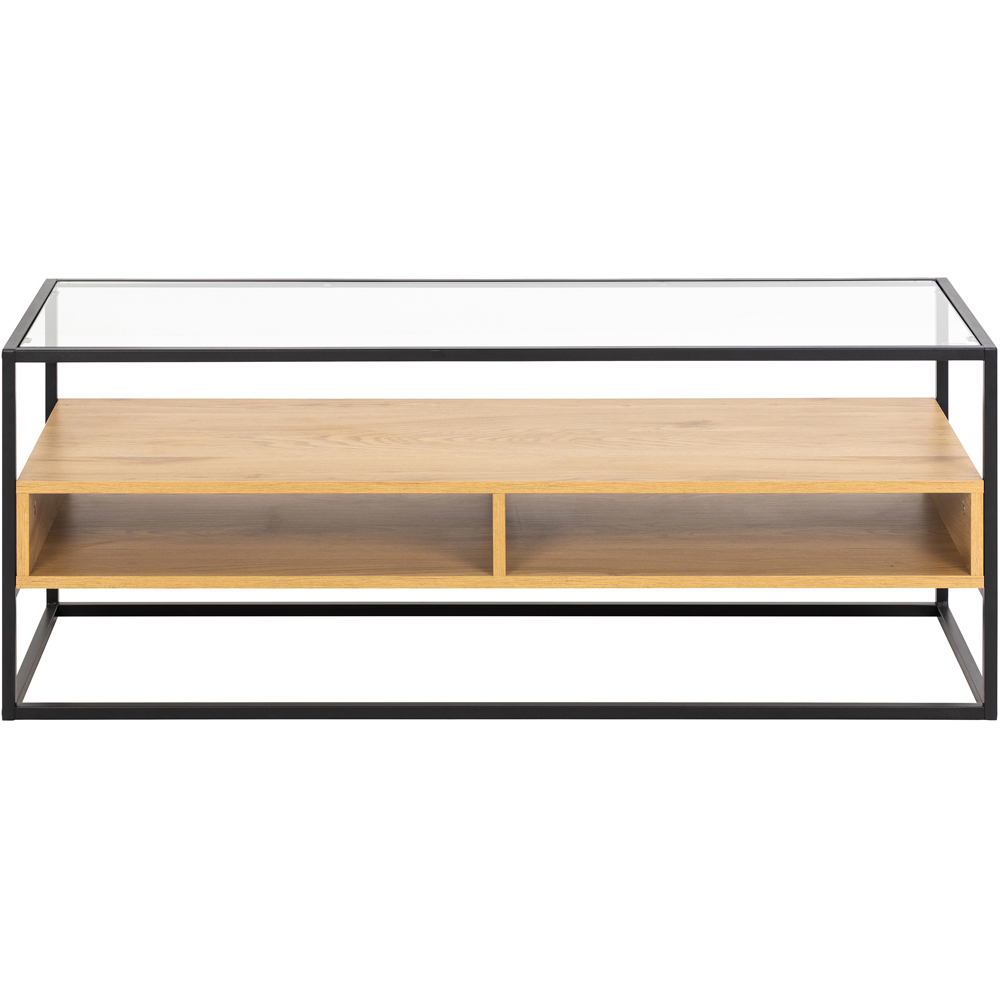 Florence Randolf 3 Shelf Black and Oak TV Unit Image 3