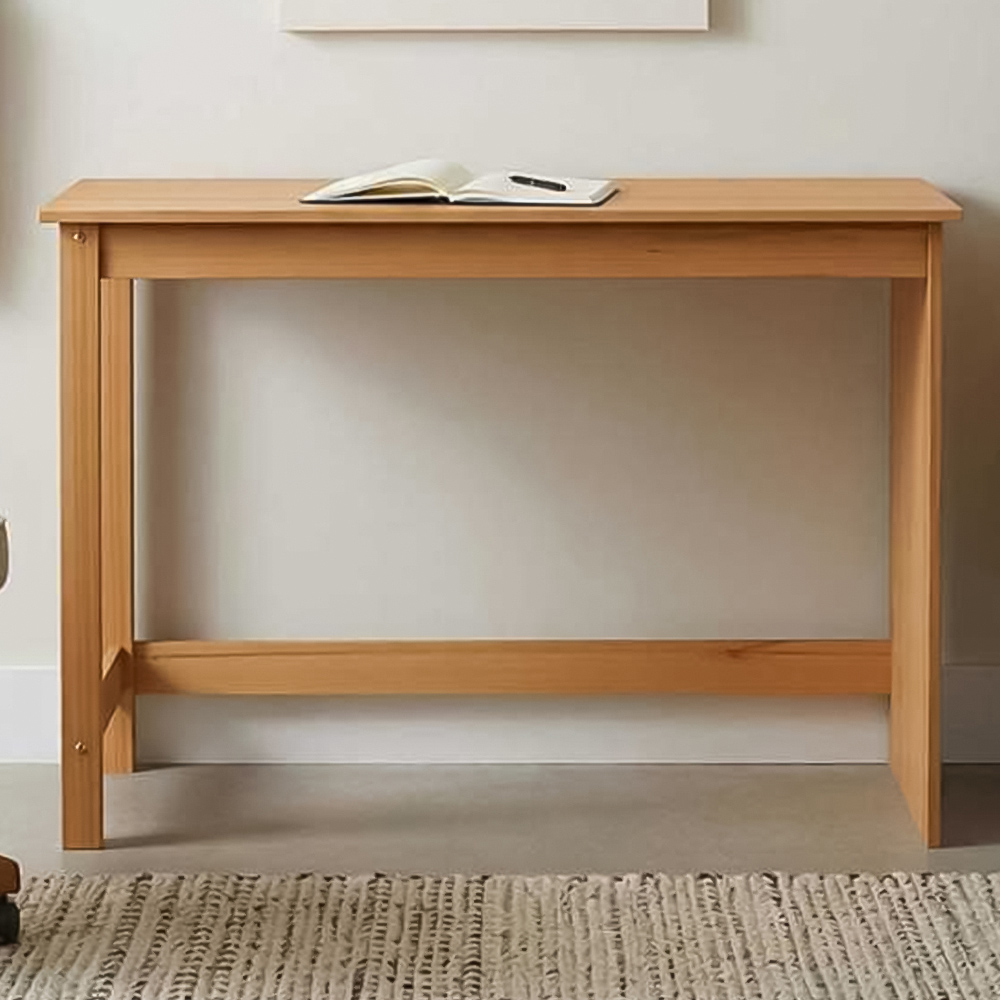 vidaXL Minimalist Compact Pine Wood Desk Honey Brown Image 1