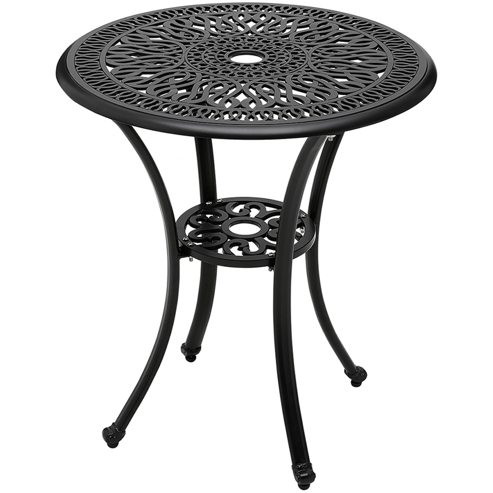 Living and Home Cast Aluminium Patio Bistro Table with Parasol Hole Image 2