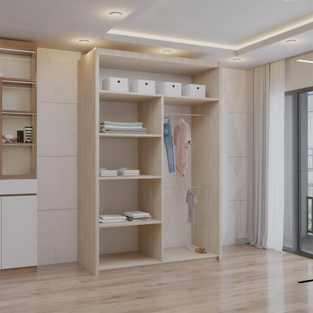 Sliding Wardrobes 4U 2 Sliding Door Oak Full Length Mirrored Wardrobe 120cm Image 2