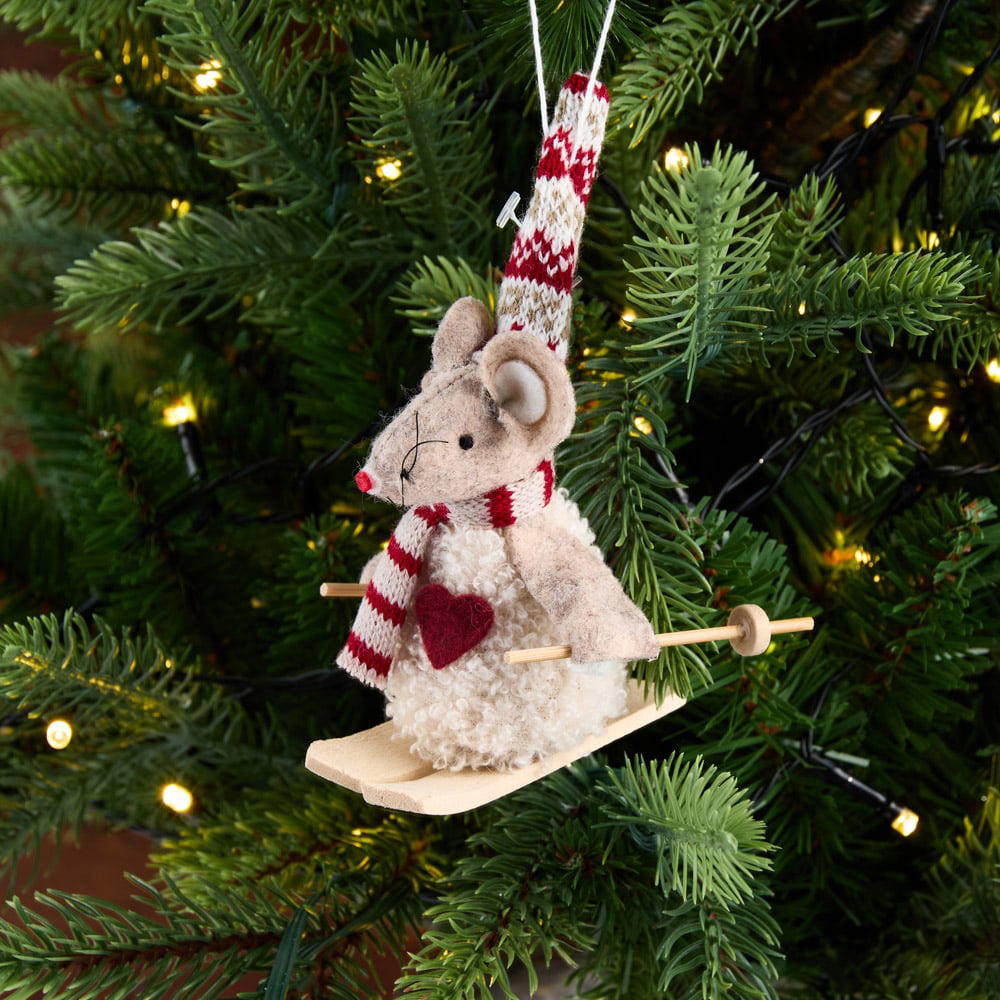 Hanging Mouse on Skis Multicolour Image 2