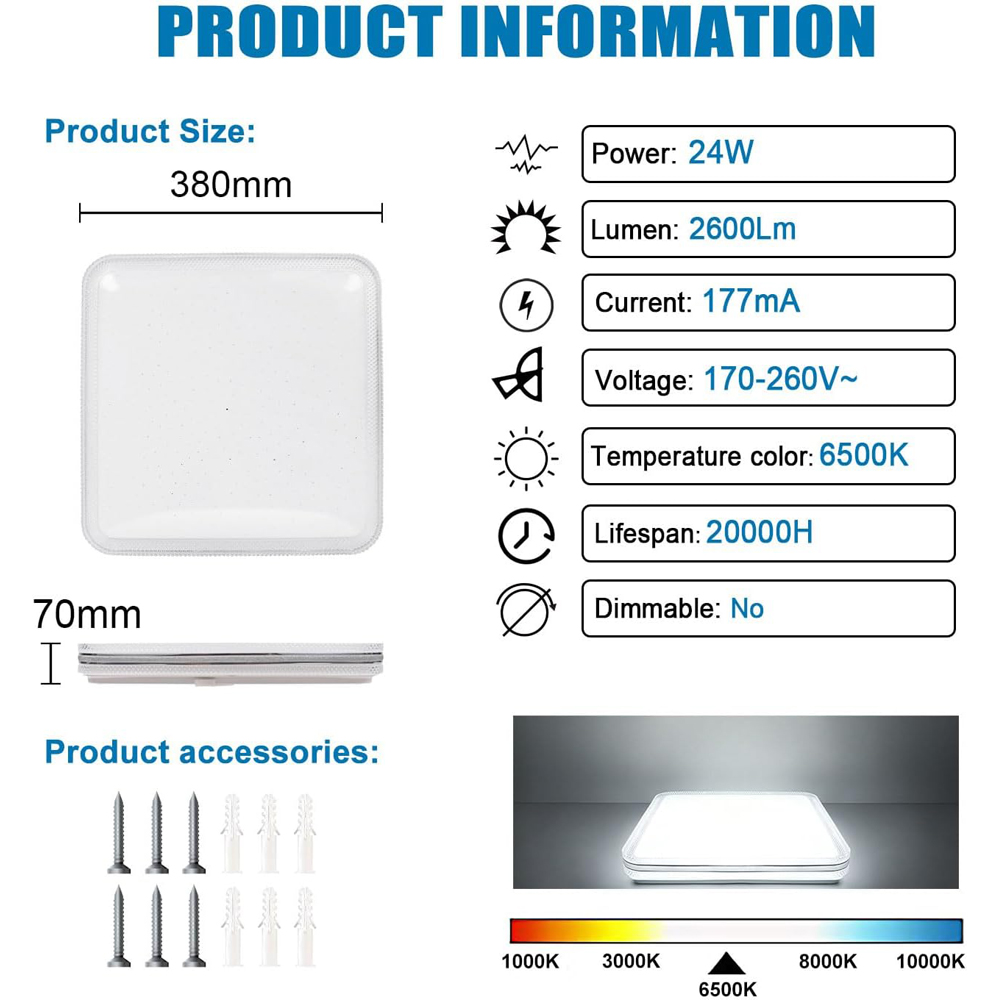 ExtraStar Crystal Effect Border Cool White Ceiling Downlight Image 6