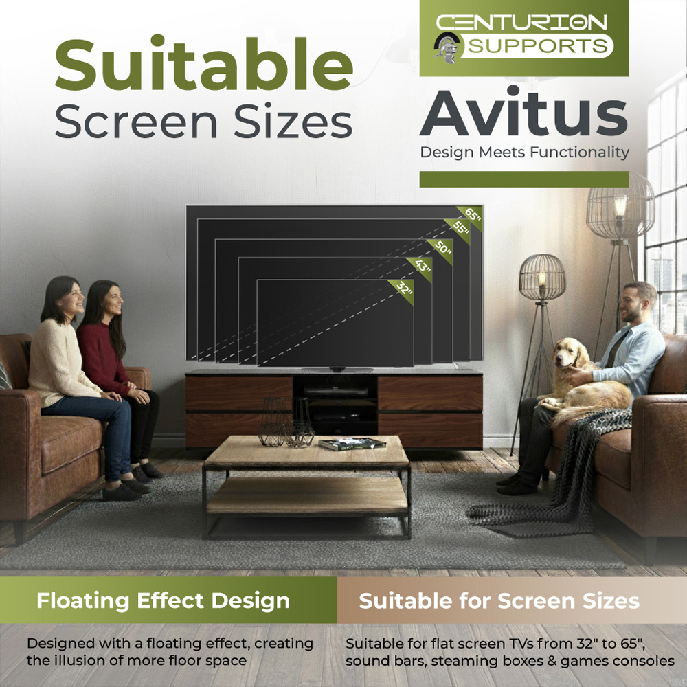 Portland Avitus 4 Drawer 3 Shelf Gloss Black and Walnut TV Stand Image 8