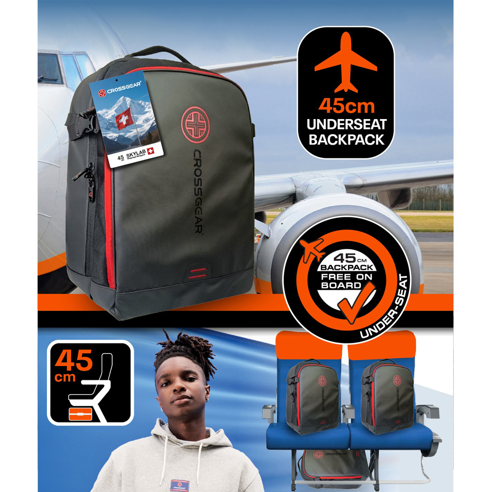 Crossgear Skylab Black Underseat Backpack 45cm Image 7