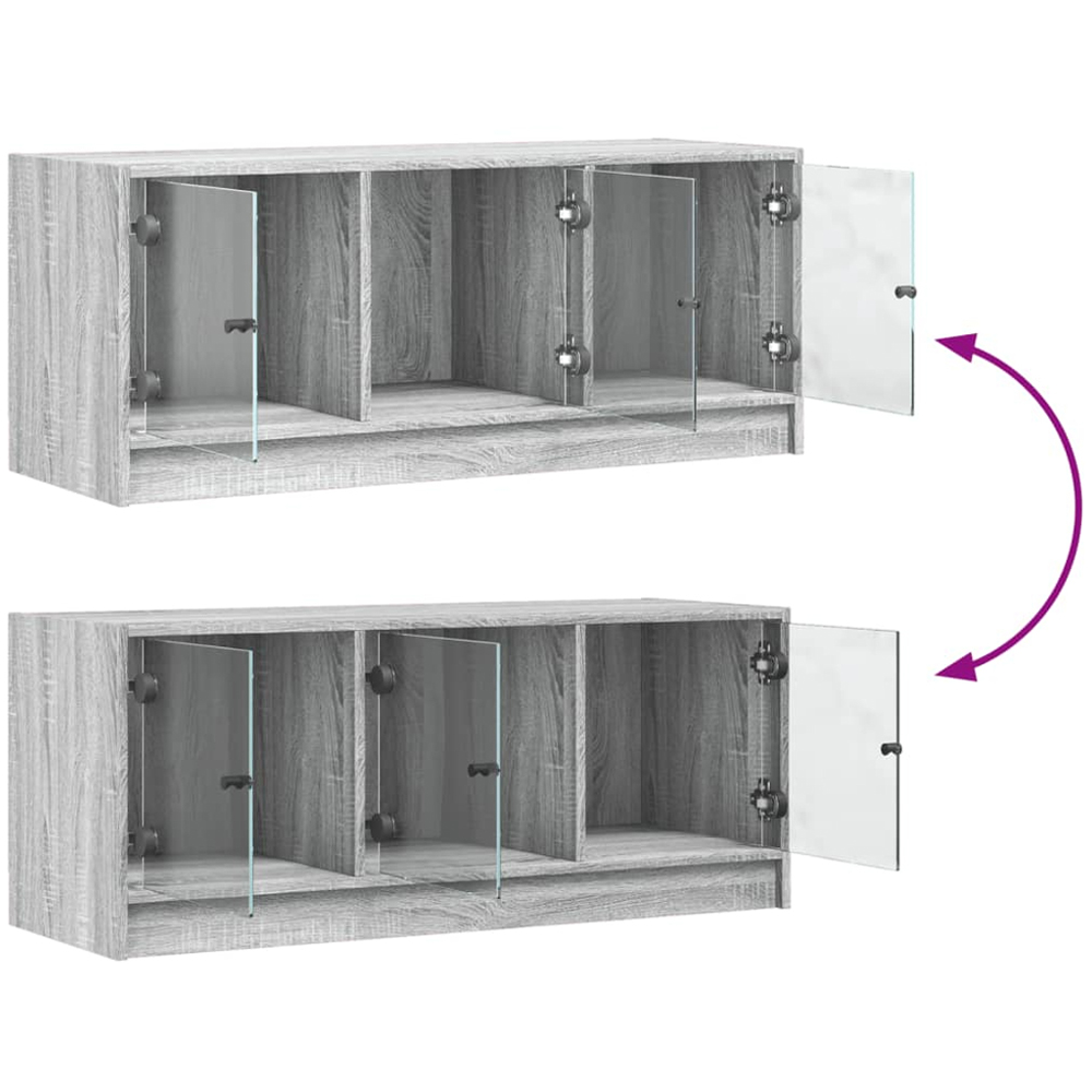 vidaXL 3 Glass Door Grey Sonoma TV Cabinet Image 8